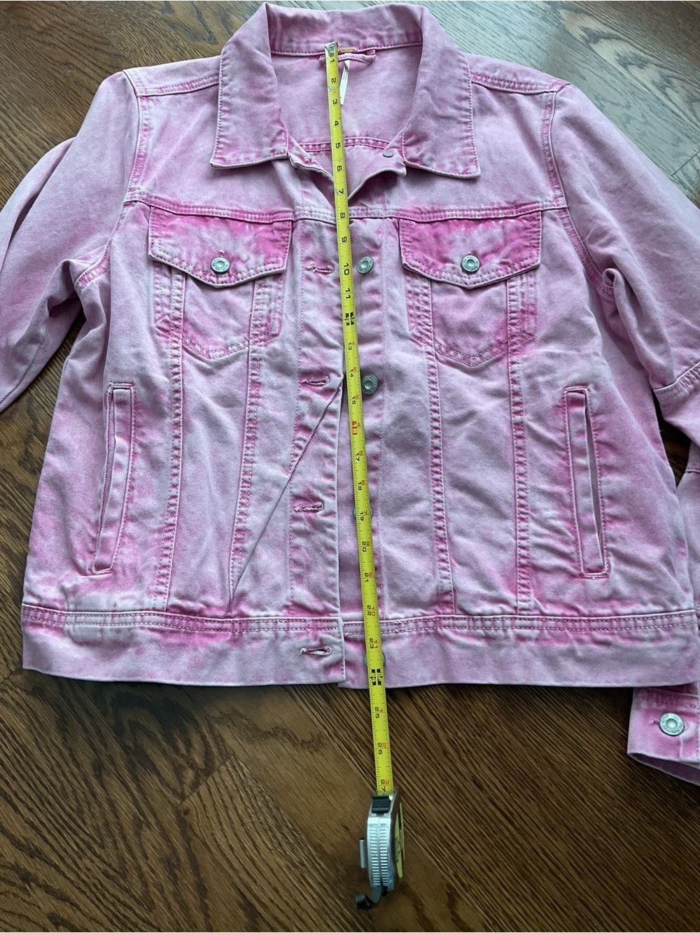 Free People Pink Washed Denim Jacket - Picture 4 of 12